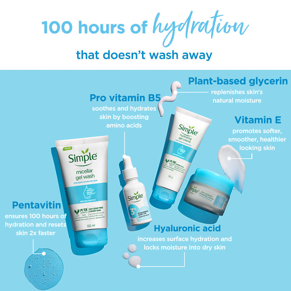 Simple Skincare Water Boost 100 Hour Intense Hydration Combo
