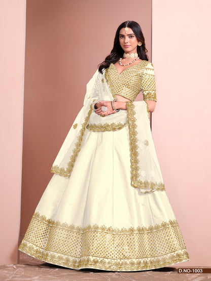 Anaita White Art Silk Designer Lehenga With Blouse