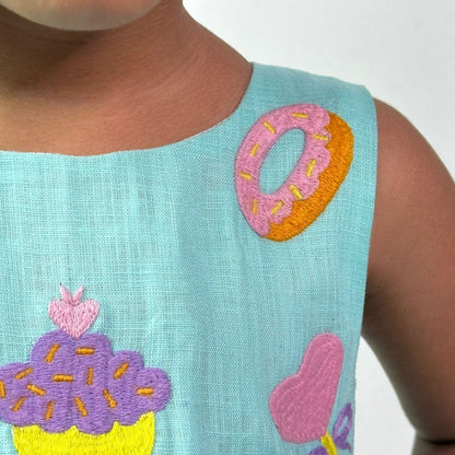ArthLife Cyan Candy Party Wear Dress