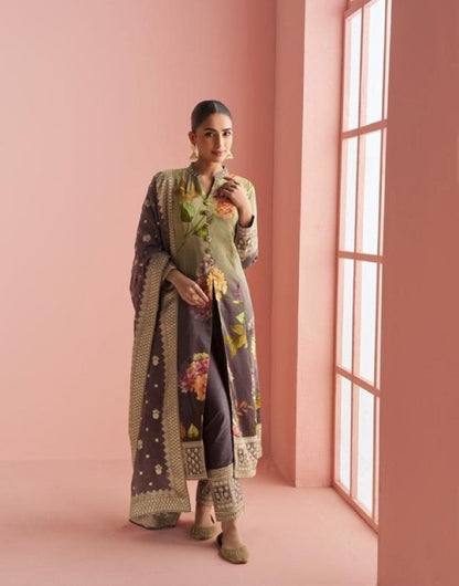 Anaita Multi Silk Stitched Anarkali Suit With Digital Printed Work