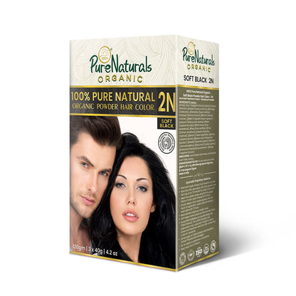 byPureNaturals Organic Pure Natural Powder Hair Colour - 2N Soft Black