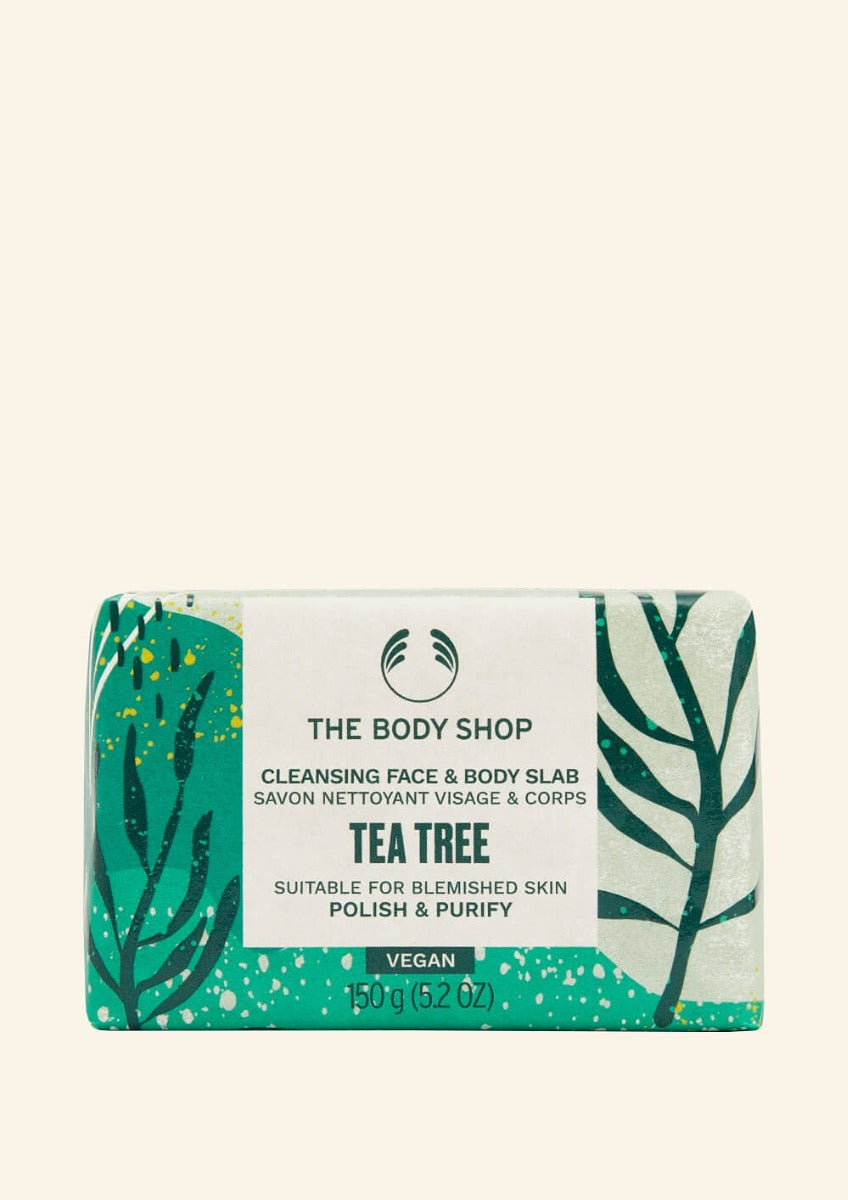 The Body Shop Tea Tree Cleansing Face & Body Slab - 150 gms