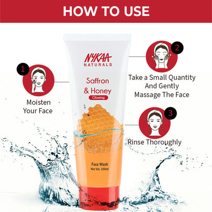 Nykaa Anti-Acne Face Wash With Salicylic Acid, Tea Tree & Neem - For Oily & Acne Prone Skin - Saffron Honey