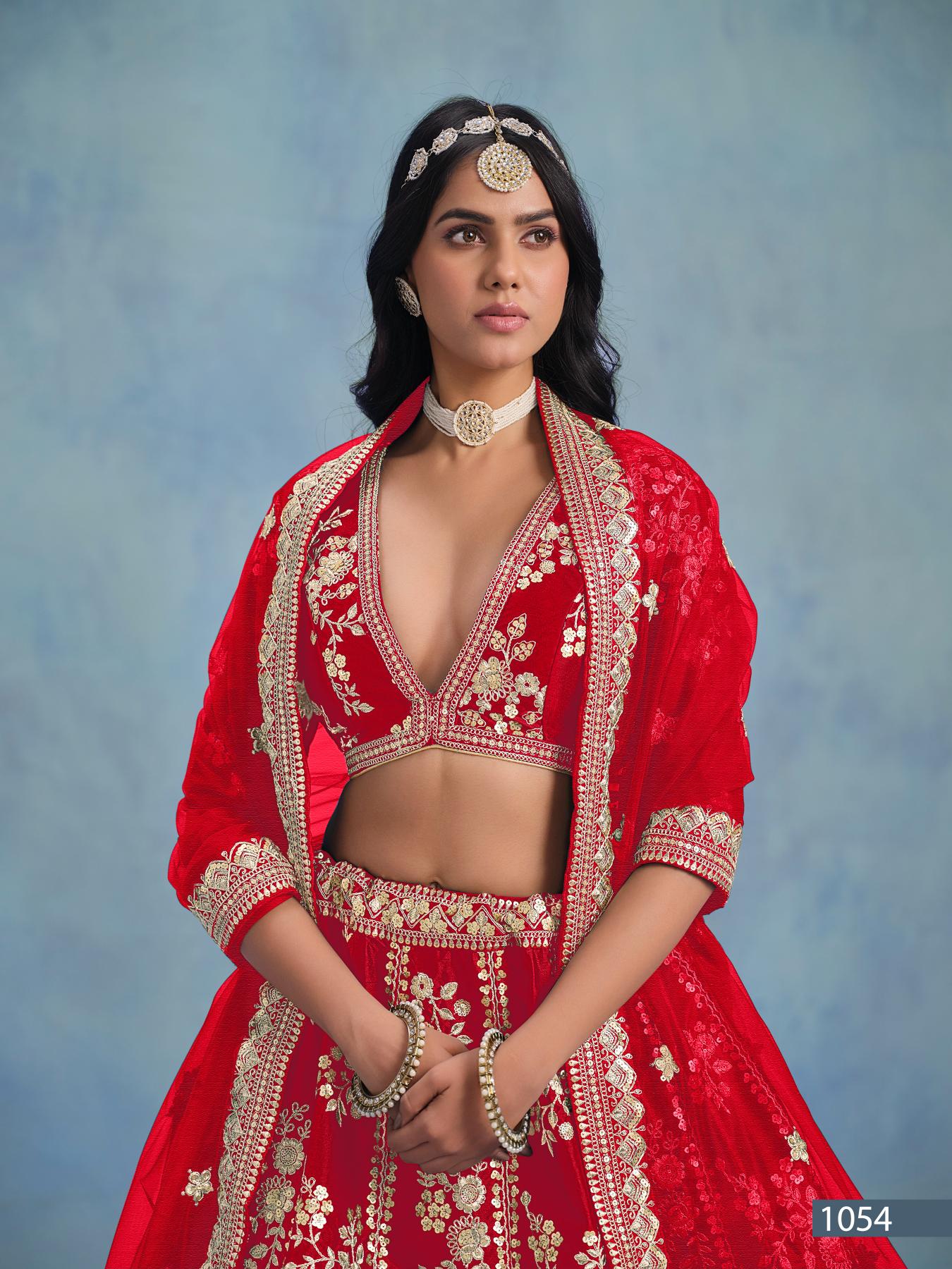 Anaita Red Embroidered Heavy Art Silk Designer Lehenga With Blouse