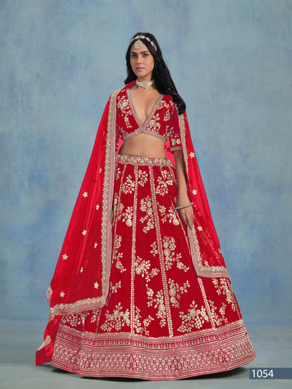 Anaita Red Embroidered Heavy Art Silk Designer Lehenga With Blouse