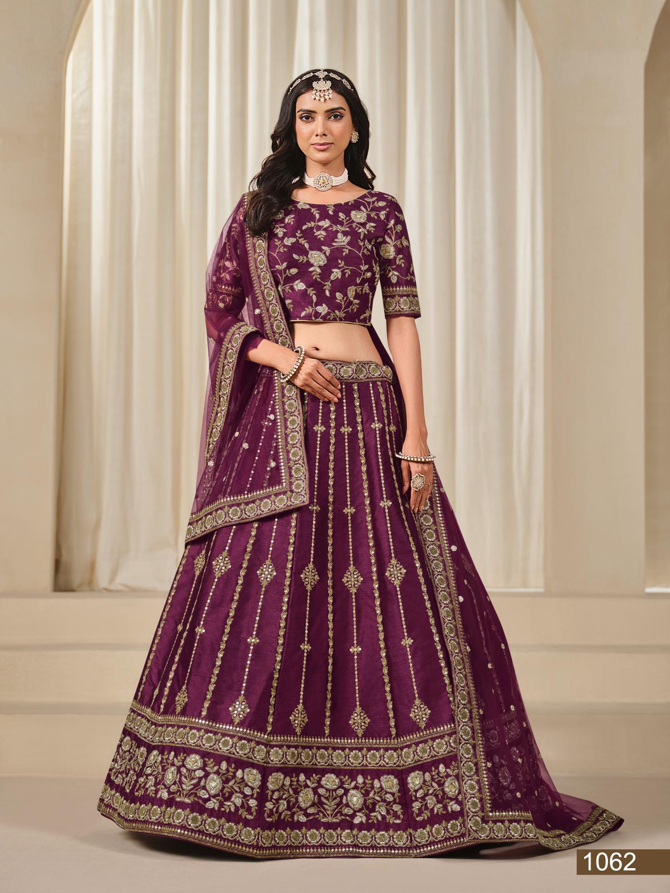 Anaita Purple Embroidered Heavy Art Silk Designer Lehenga With Blouse