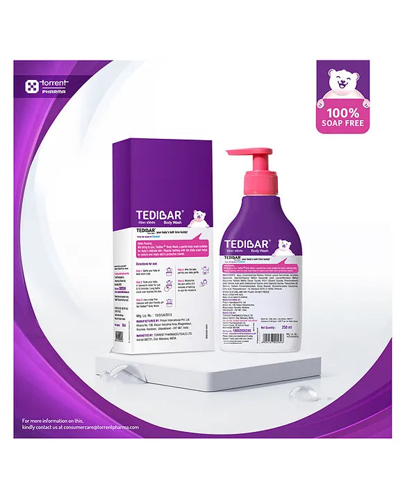 Torrent Pharma Tedibar Rich Moisturising Baby Body Wash - 250ml