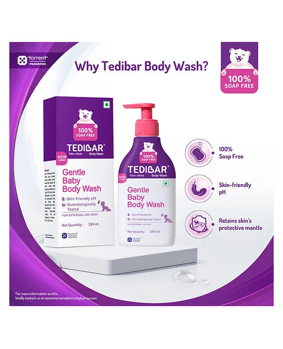 Torrent Pharma Tedibar Rich Moisturising Baby Body Wash - 250ml