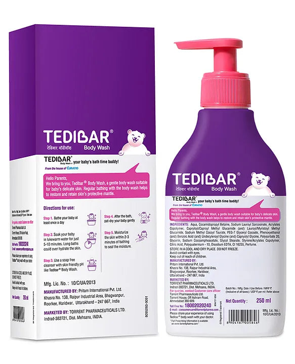 Torrent Pharma Tedibar Rich Moisturising Baby Body Wash - 250ml