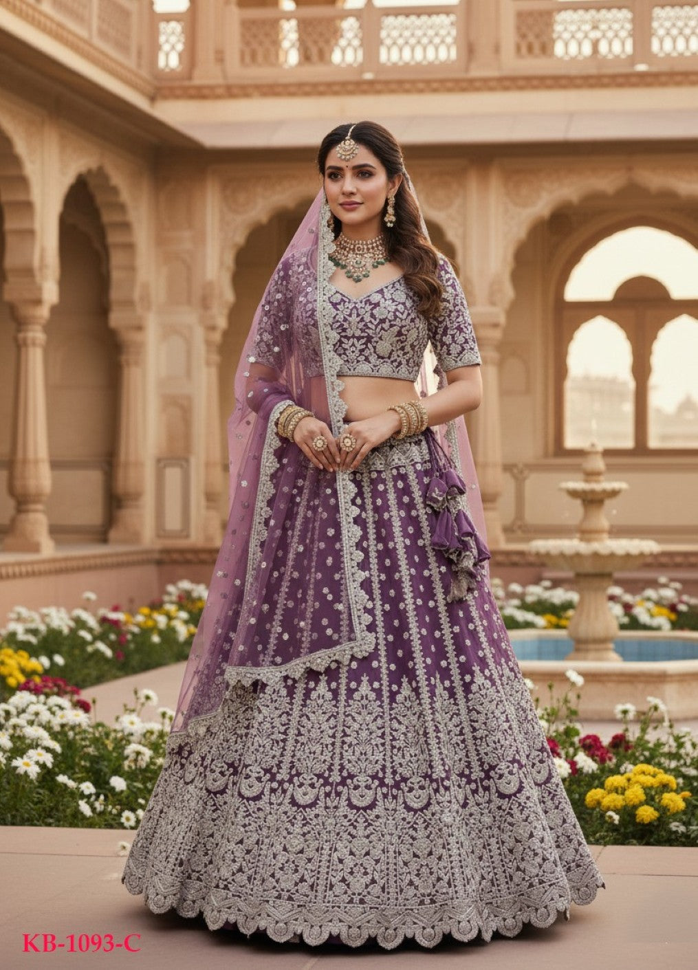 Anaita Lavender Net Lehenga Choli With Embroidery & Dori Sequence Work