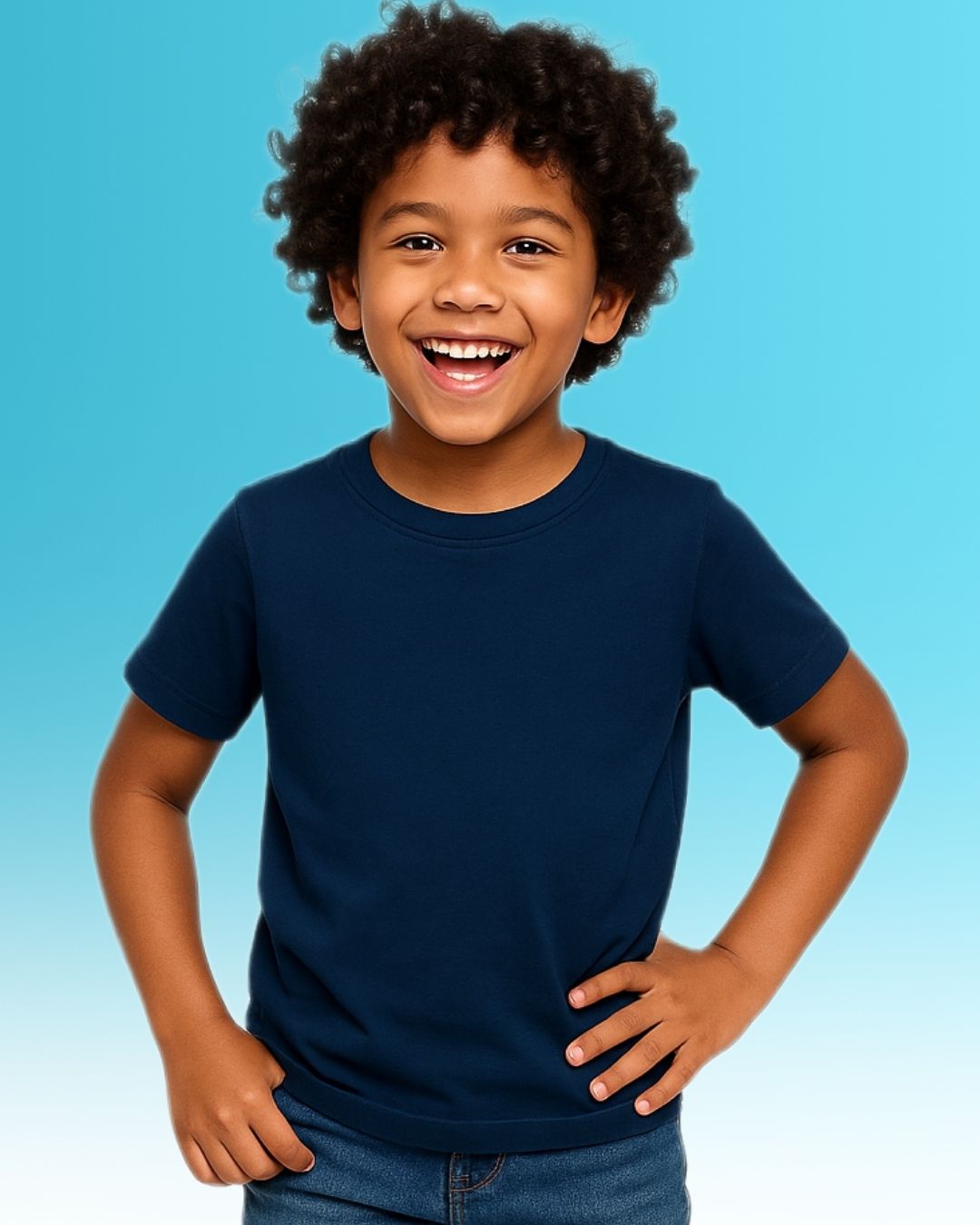 Chilins Kids Round Neck T-Shirt Half Sleeves 100% Cotton Plain Solid Color Tshirt