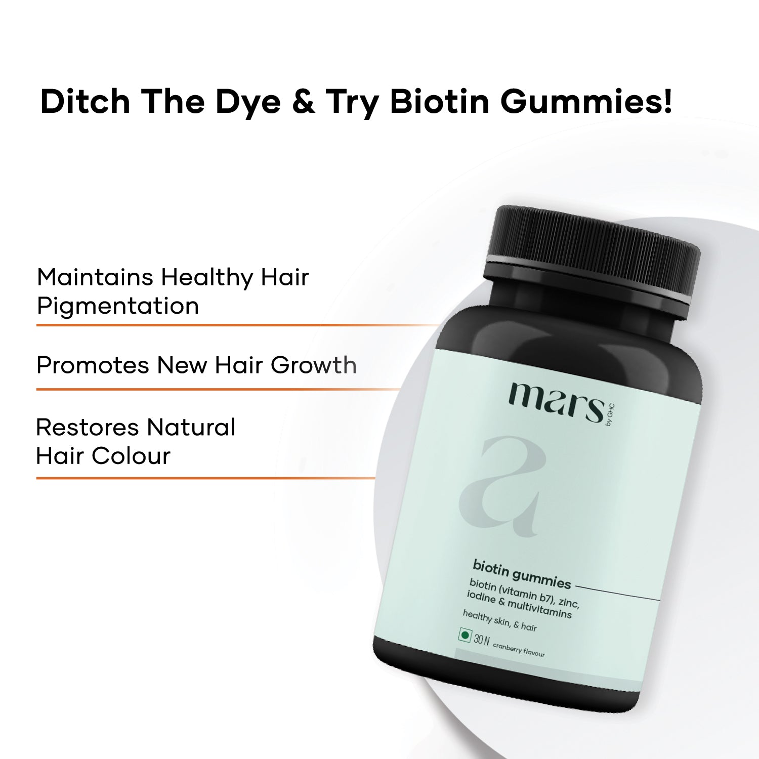 Mars by GHC Grey to Black Biotin Gummies - 30 gummies