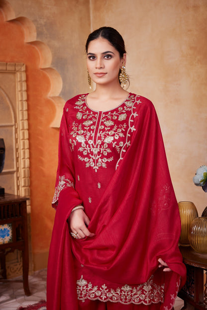 Anaita Pink Readymade Suit with Embroidery Work