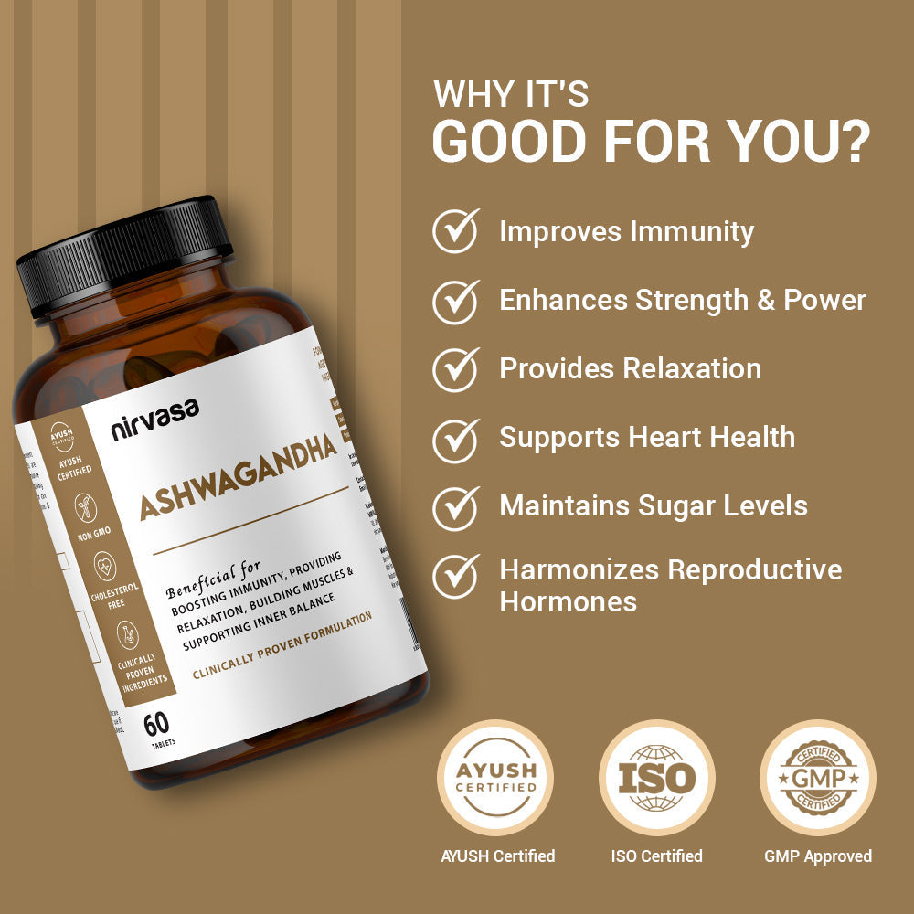 Nirvasa Ashwagandha Tablets - 60 tabs