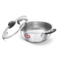 Judge by Prestige Classic Stainless Steel Kadhai with Glass Lid Gas & Induction