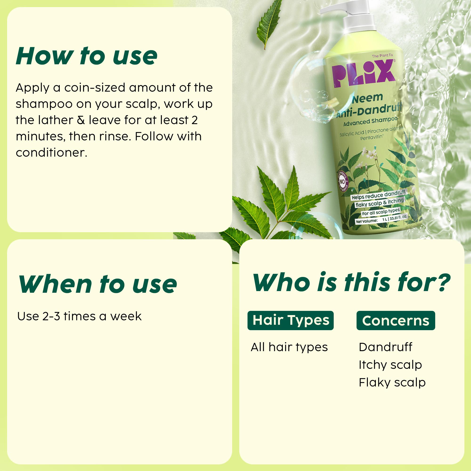Plix Neem Anti-Dandruff Advanced Shampoo - 200 ml