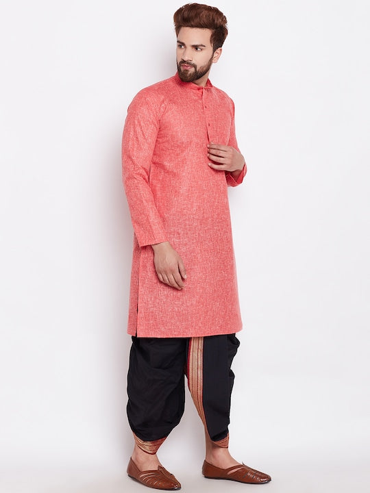 Sojanya Men Coral Solid Straight Kurta