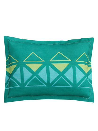 SEJ by Nisha Gupta Off-White Geometric Flat 144 TC 1 Double Bedsheet 2 Pillow Covers