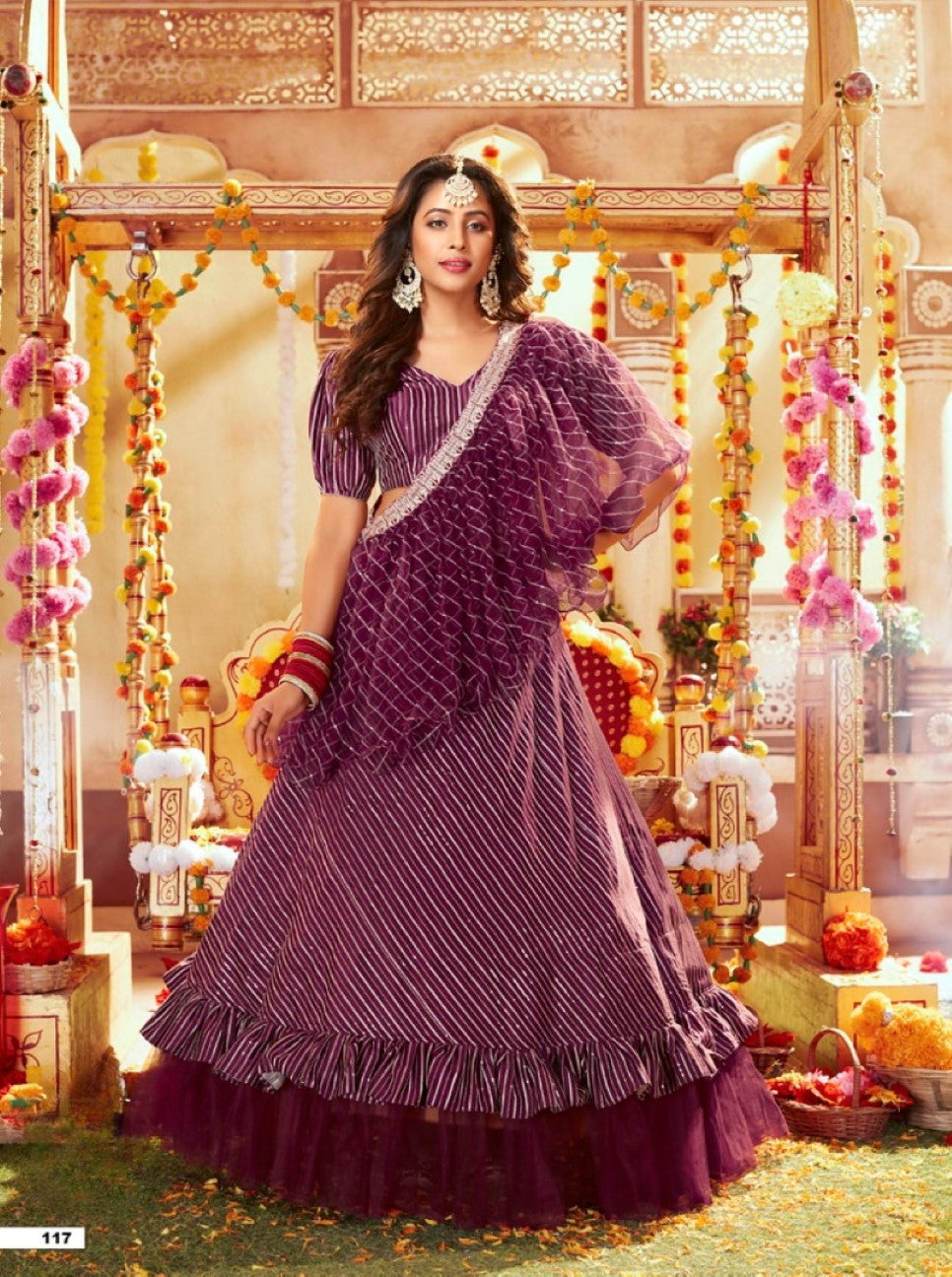 Anaita Maroon Silk Lehenga Choli With Sequence & Thread Work