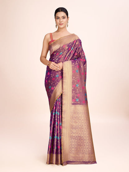 Monjolika Fashion Exquisite Designs With This Regal Light Brown Rich Look Banarasi Tissue Silk Saree