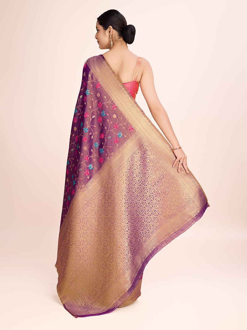 Monjolika Fashion Exquisite Designs With This Regal Light Brown Rich Look Banarasi Tissue Silk Saree
