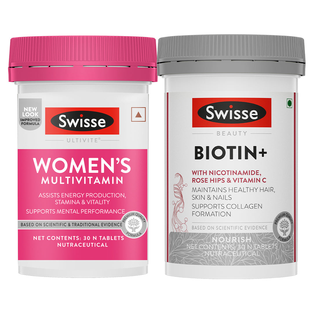 Swisse Multivitamin for Women & Beauty Nutrition Support Tablets Combo