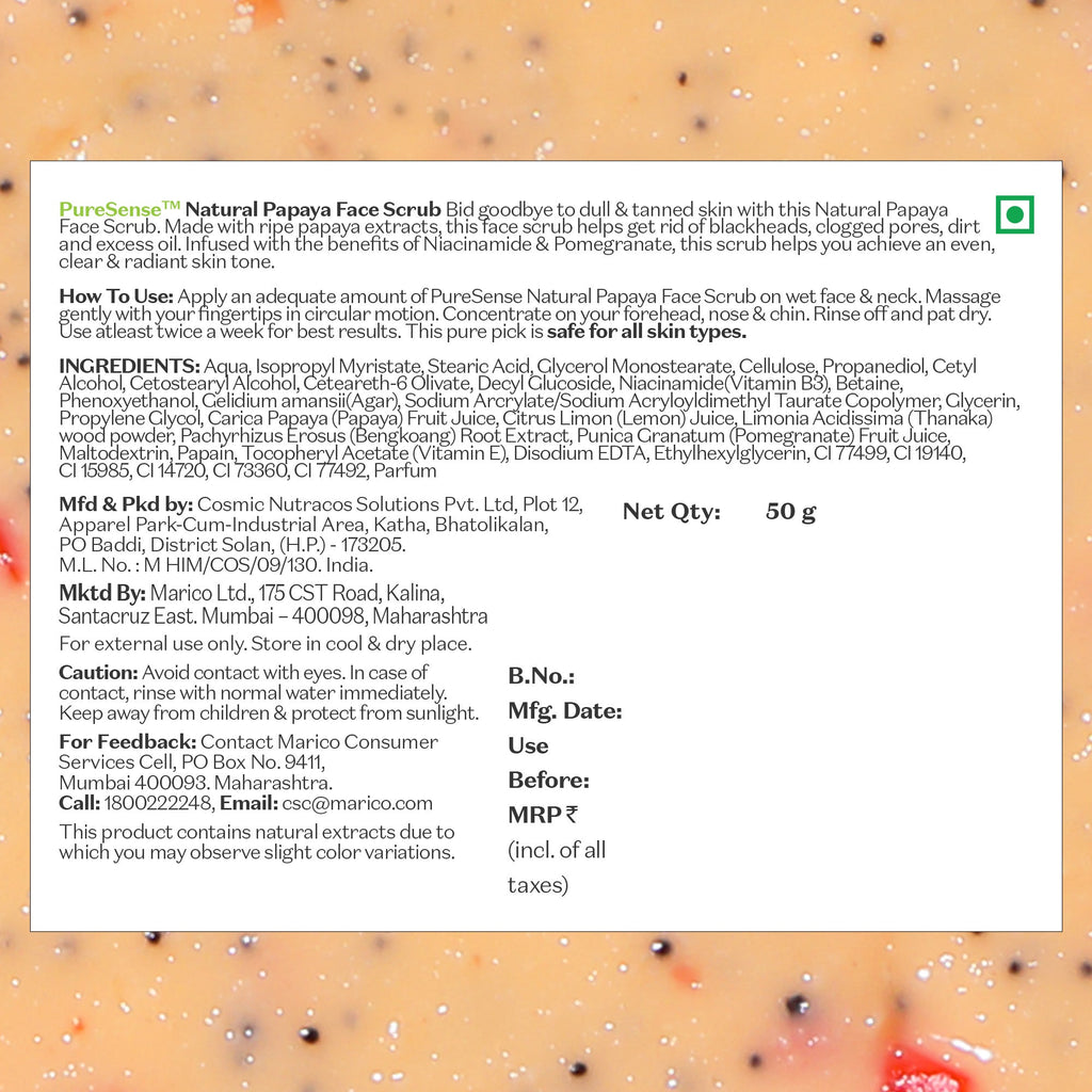 Puresense Natural Papaya Face Scrub - 50 gms