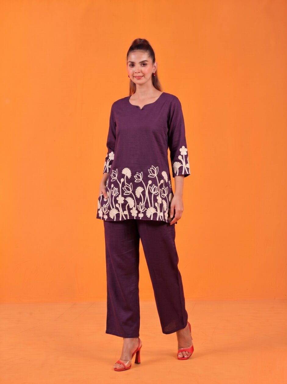 Anaita Wine Stylish Readymade Co-Ords Set