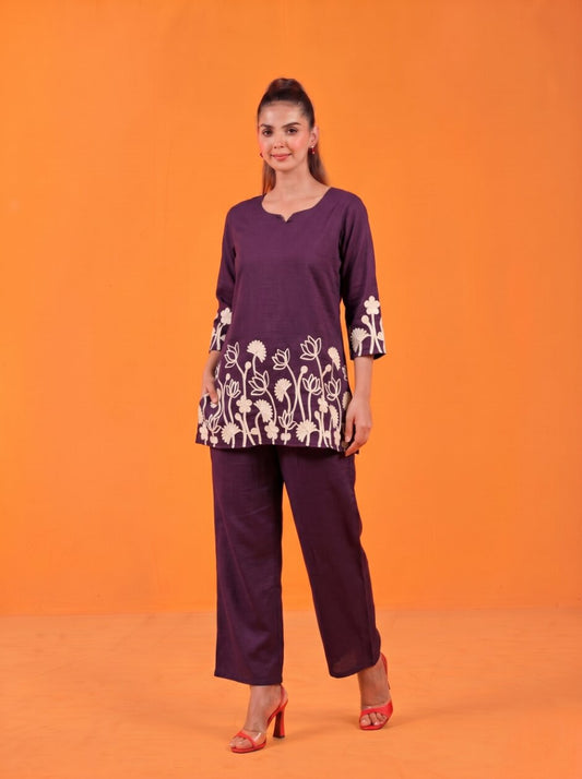 Anaita Wine Stylish Readymade Co-Ords Set