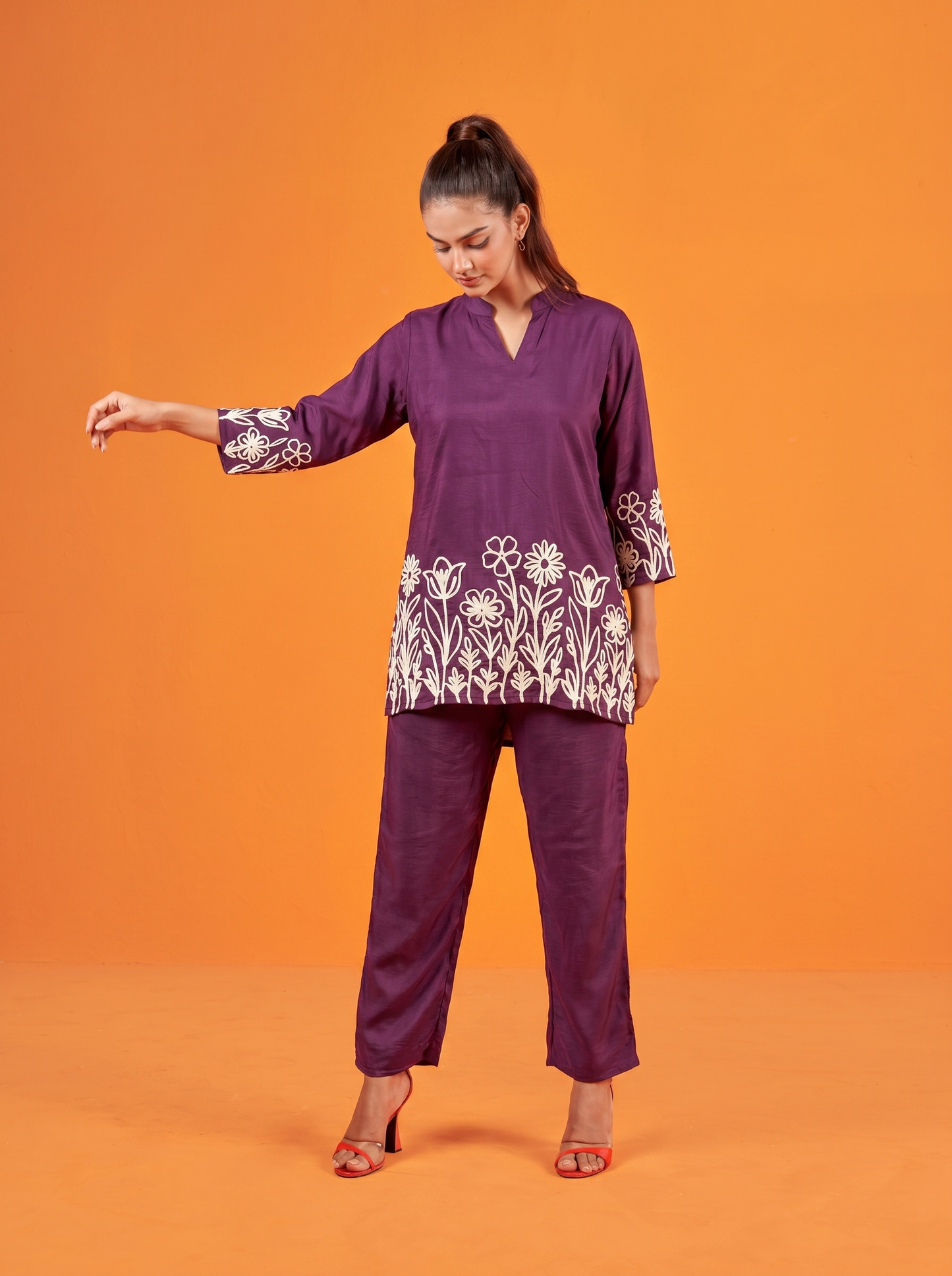 Anaita Wine Stylish Readymade Co-Ords Set