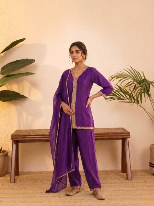 Anaita Purple Stylish Readymade Co-Ords Set
