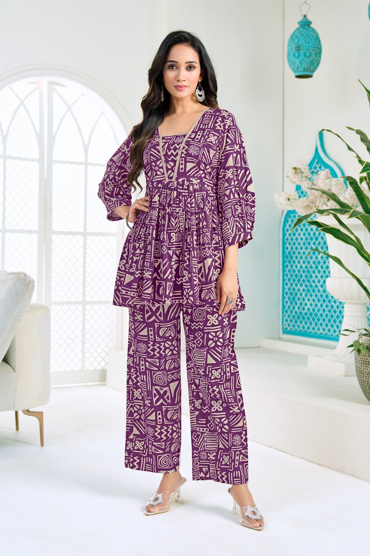 Anaita Purple Stylish Readymade Co-Ords Set