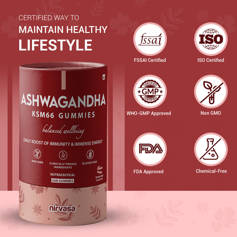 Nirvasa Ashwagandha KSM66 Gummies - 60 gummies