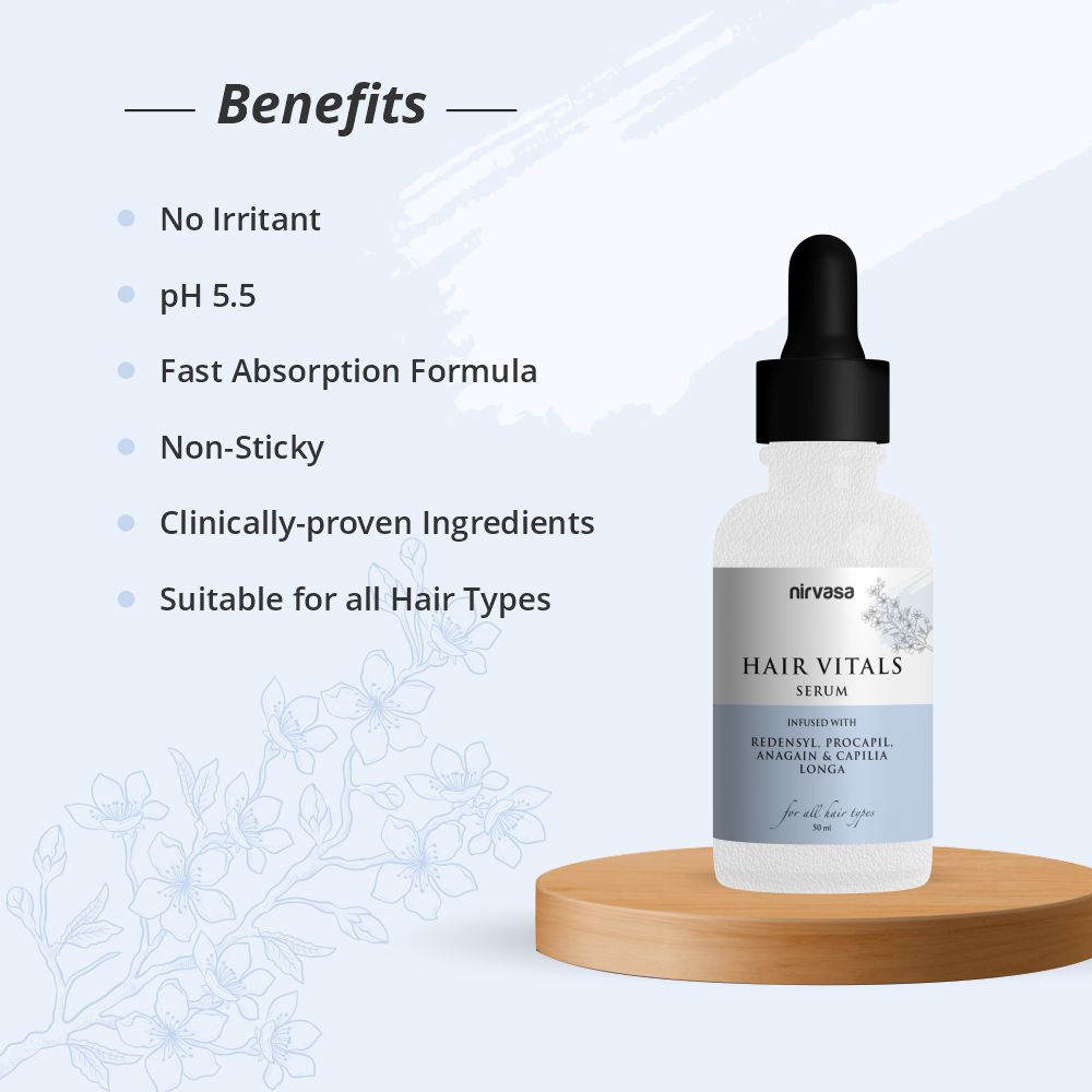 Nirvasa Anti Hairfall Shampoo & Hair Vitals Tablets & Hair Vitals Serum Combo