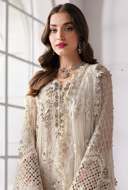 Anaita Cream Fox Georgette Suit With Khatli & Sequence Work