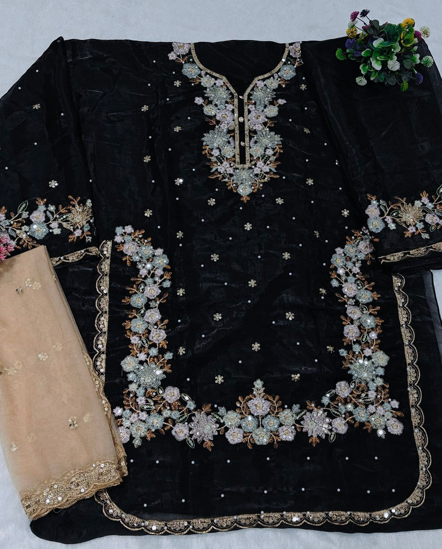 Anaita Black Jimmy Choo Suit With Embroidery & Sequence Work