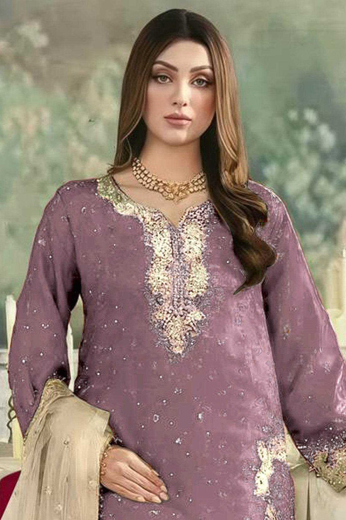 Anaita Lavender Jimmy Choo Suit With Embroidery & Sequence Work