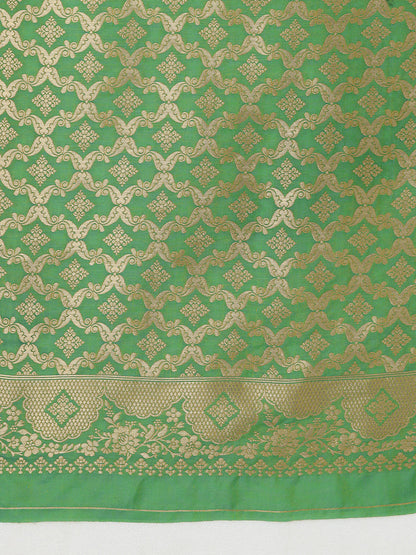 Monjolika Fashion Yellow Banarasi Silk Blend SareeWith Zari Woven Rich Brocade Design