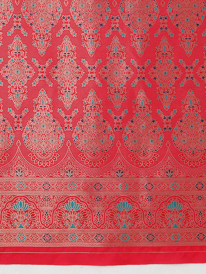 Monjolika Fashion Elegant Hot Pink Banarasi Silk Blend SareeBrocade Motifs & Zari Woven Splendor