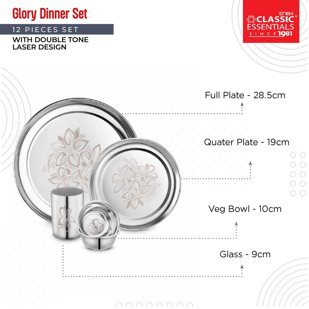 Classic Essentials Stainless Steel 12 Piece Dinner Set