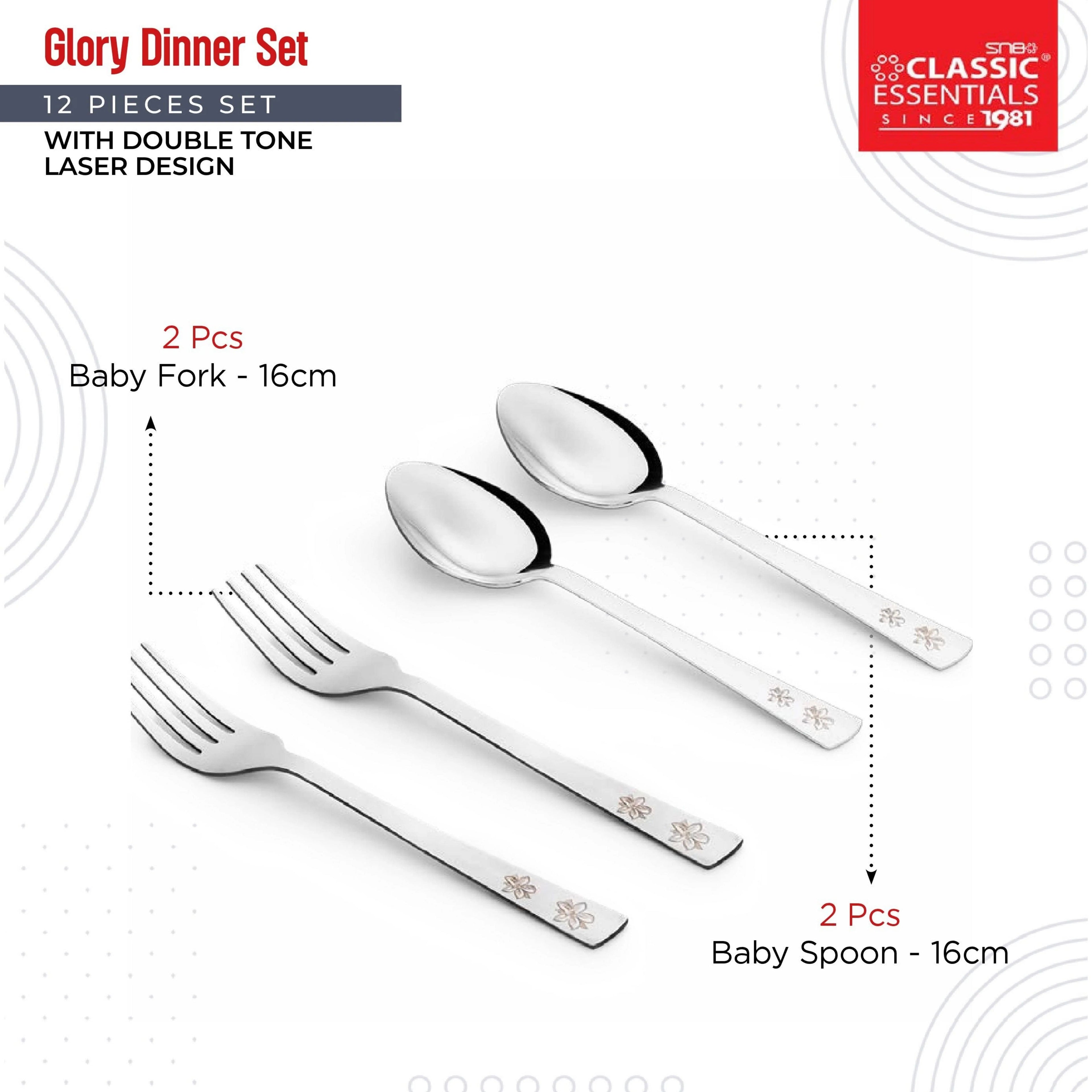 Classic Essentials Stainless Steel 12 Piece Dinner Set