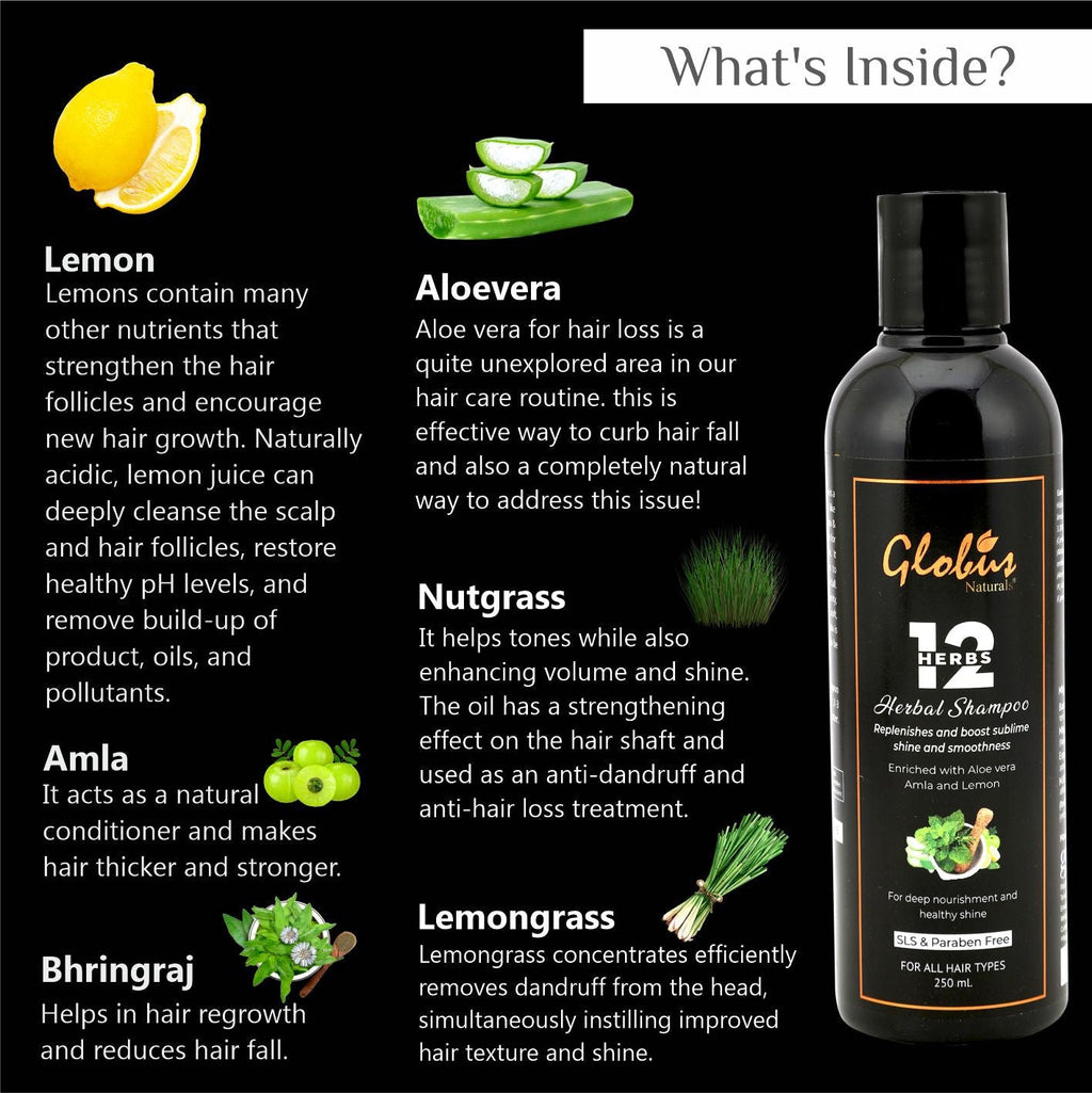 Globus Naturals Globus Naturals 12 Herbs Hair Growth Shampoo - 250 ml