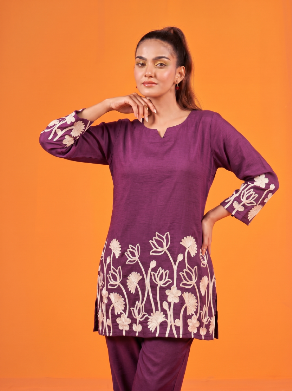 Anaita Wine Stylish Readymade Co-Ords Set