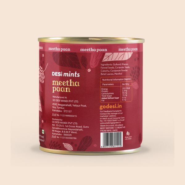 Go Desi Meetha Paan Mints - 90 gms
