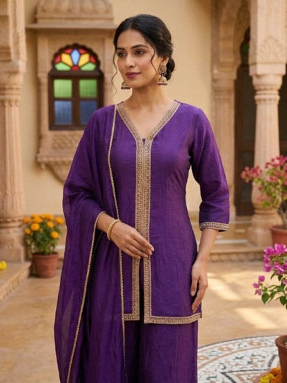 Anaita Purple Stylish Readymade Co-Ords Set