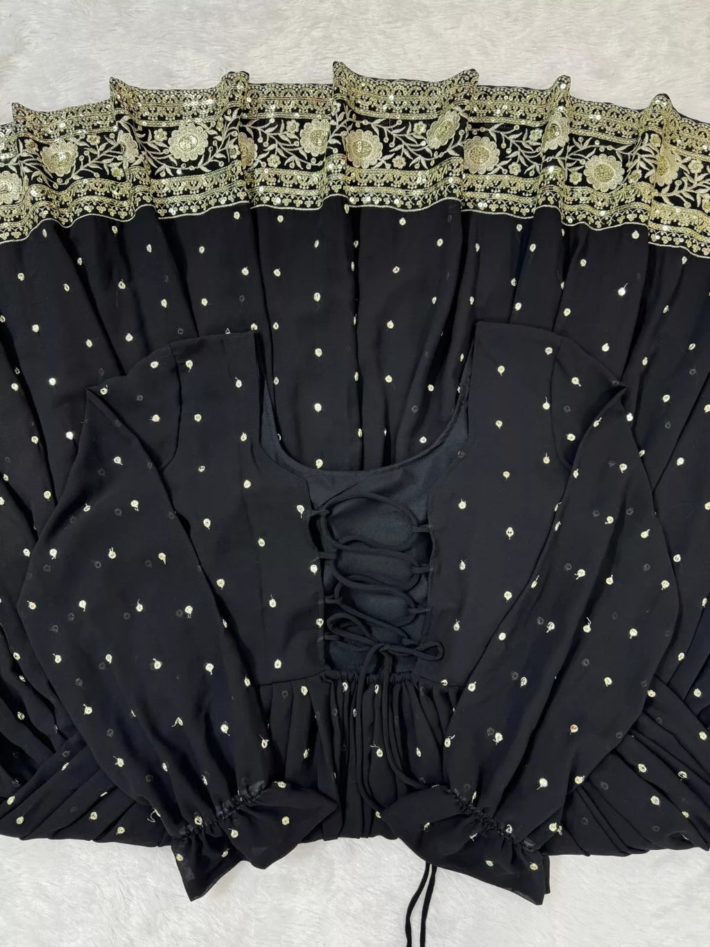 Faux Georgette With Thread Sequence Work Top Pant Dupatta