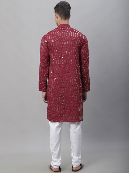 Sojanya Sequin Embroidered Pure Cotton Kurta with Churidar