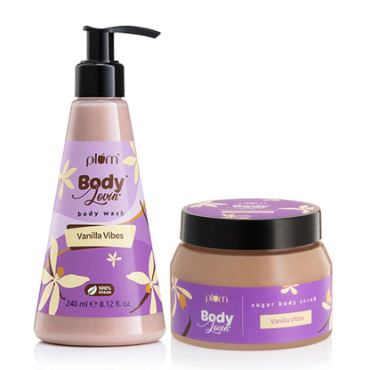 Plum BodyLovin' Vanilla Vibes Scrub & Shower Body Polishing Duo