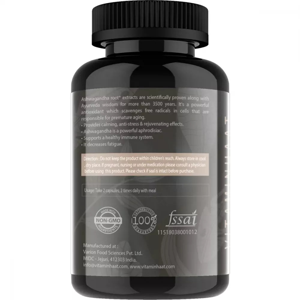 Vitaminhaat Ashwagandha With Piperine 500Mg Per Capsules - 90 caps
