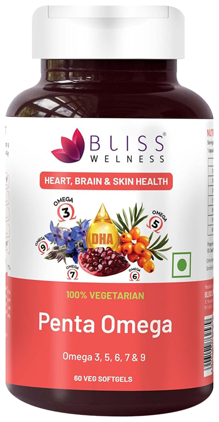 Bliss Welness Heart, Brain & Skin Health Penta Omega Veg Softgel